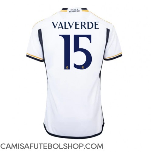 Camisa de time de futebol Real Madrid Federico Valverde #15 Replicas 1º Equipamento 2023-24 Manga Curta